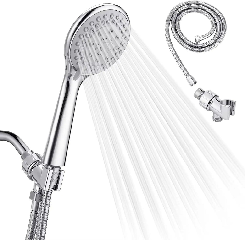 Detachable Handheld Head With - High Pressure 5 Functions Showerheads Hand Held Shower Heads,Extra Long 4.7 Ft. Stainless Steel