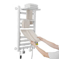 White Electric Towel Rail Thermal Radiator Cloth Screen Dryers Bath Heated Smart Bathroom Electric Heated Towel Rack