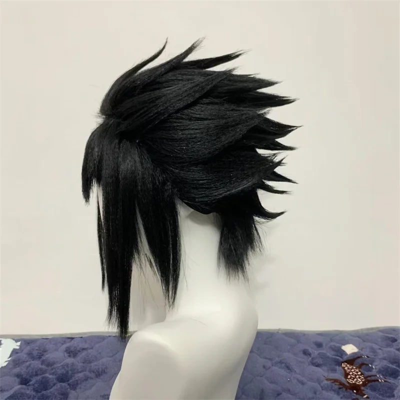 HOKAGE NINJA Sasuke Cosplay Wig Synthetic Short Straight Wig Anime Coser Heat Resistant Fiber High Quality Wig Halloween Party