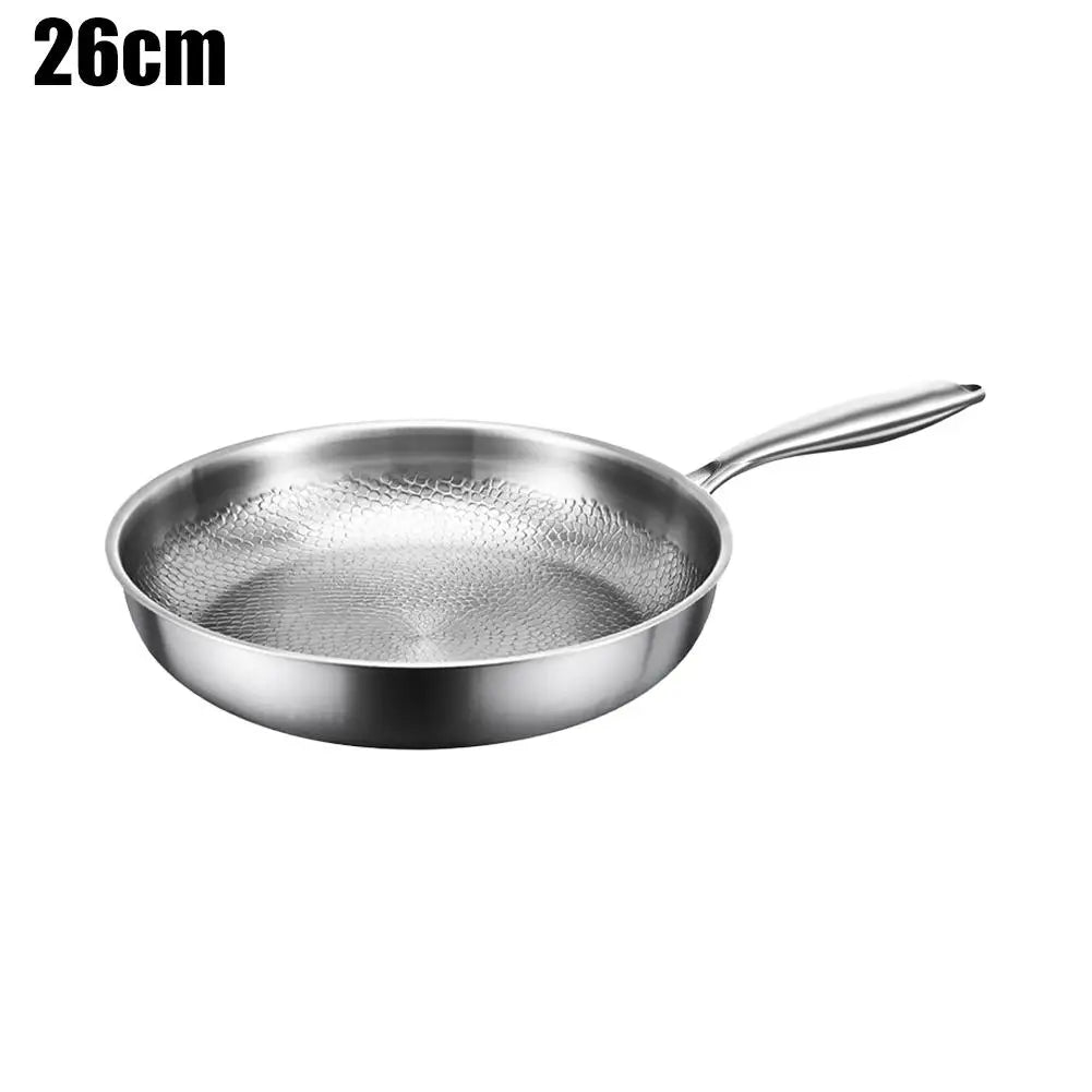 26/28/30cm Titanium Frying Pan Non-stick Frying Pan Kitchen Cookware Uncoated Hammer Pattern Steak Kitchen Pans With/NO Lid