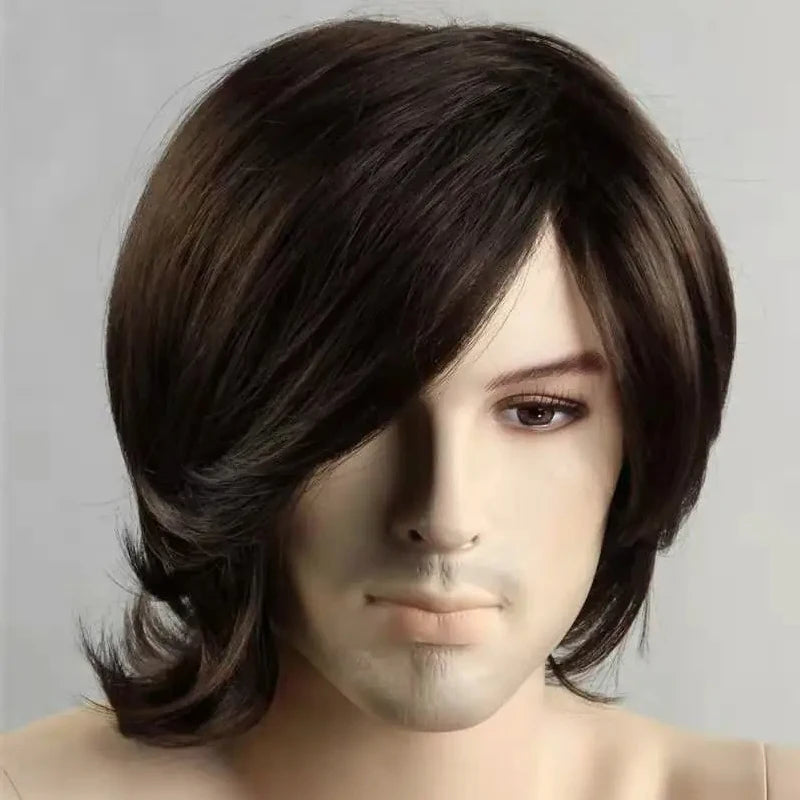 HAIRJOY Male Synthetic Hair  Wig Medium Length Straight  Cosplay Wigs Heat Resistant Fiber
