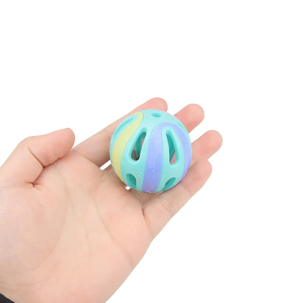 12pcs Plastic Ball Cat Toys Colorful Bell Ball Pet Toy Accessory