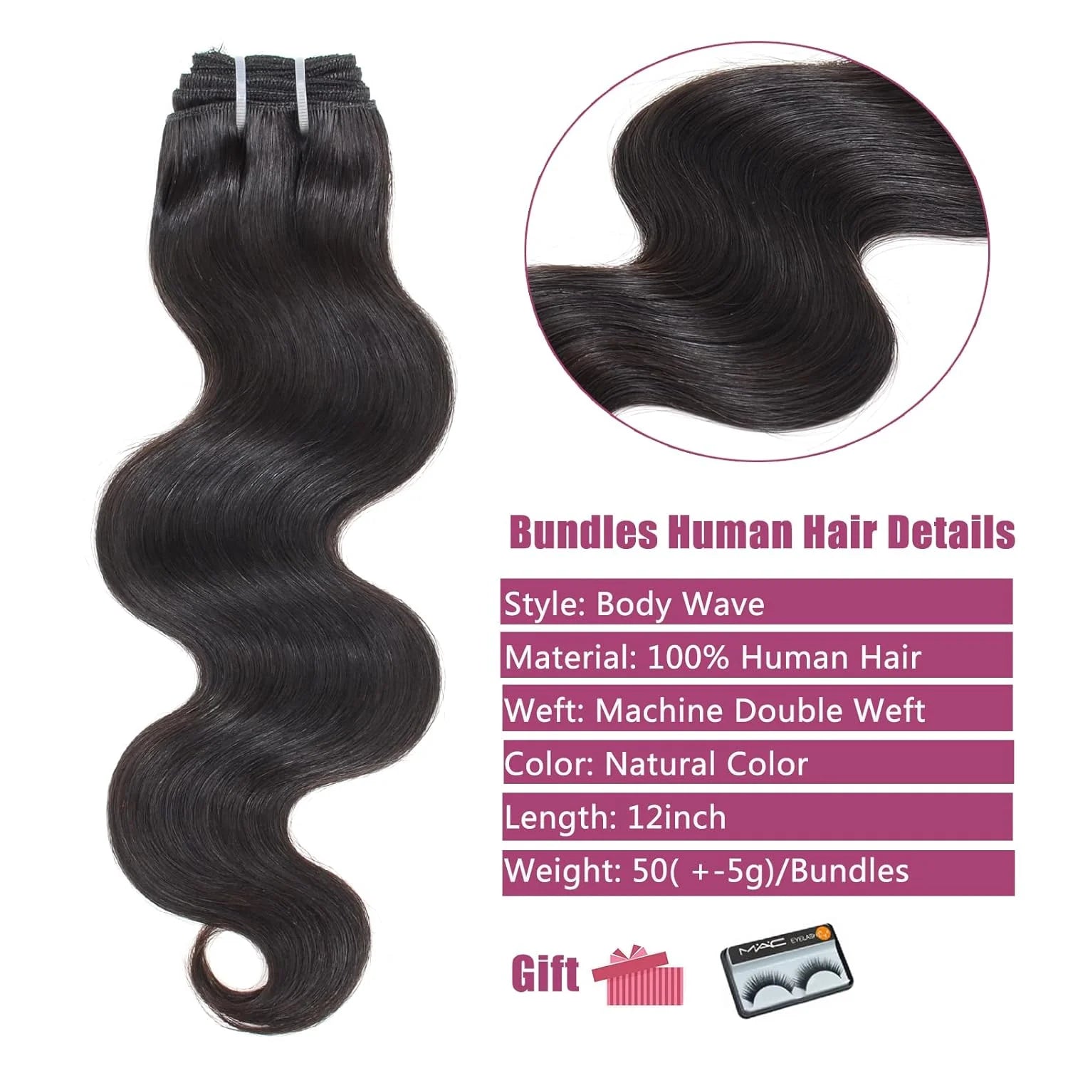 12 Inch Human Hair Bundles Natural Color 4 Bundles 12A Brazilian Virgin Hair 100% Unprocessed Quick Weave Straight Human Hair