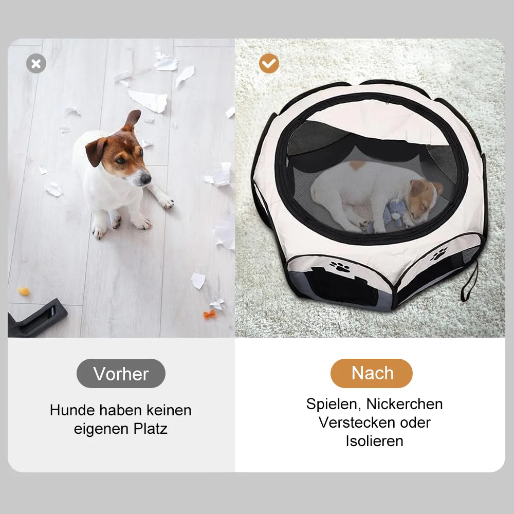 Portable Foldable Cat Tent Cat House Outdoor Travel Pet Tent Cat/Dog Cage Octagonal Fence Pet Cage Easy Operation