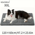 Soft Extra Large Dog Bed Dog Bed Mat for All Seasons, Non-Slip Striped Plush Dog Crate Sleep Mat for Small and Large Dogs