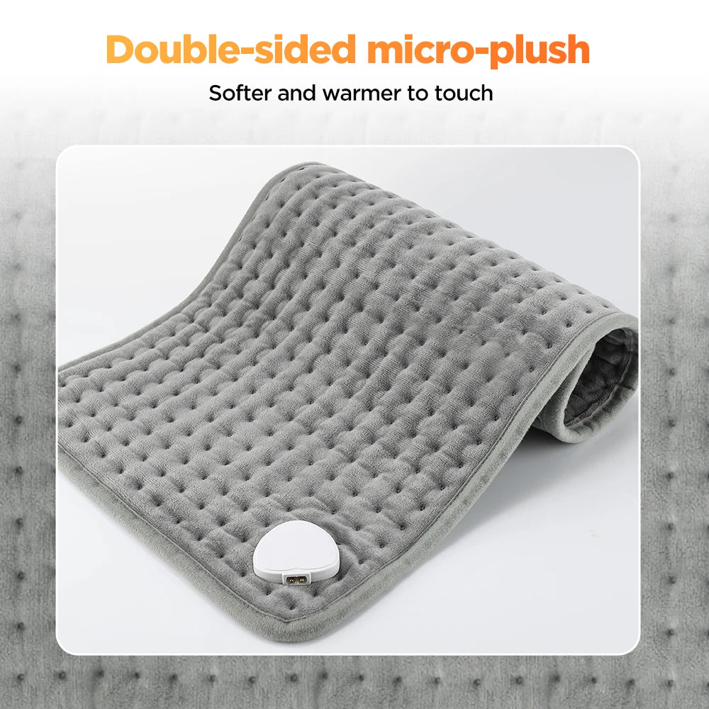 Electric Heated Massage Cushion Body Pad Plush Blanket Micro-Velvet Hands Back Leg Neck Winter Warm 10 Levels Tempe Adjustment