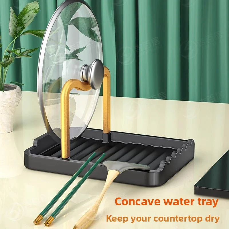 Kitchen countertop shelf, multi-function pot lid holder, non-perforation, vertical cutting board, spatula rack storage