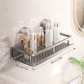 1 Pack Bathroom Organizer with Suction Cups Wall Mounted Aluminum Bathroom Shelves Rustproof Wall Mount Shower Caddy for Kitchen