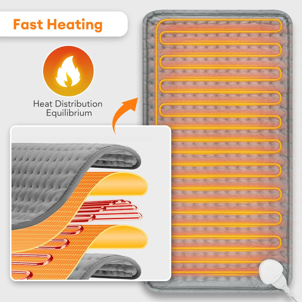 Microplush Electric Heating Therapy Pad Winter Warmer Washable Blanket for Abdomen Waist Back Thermal Mat Pain Relief Brace