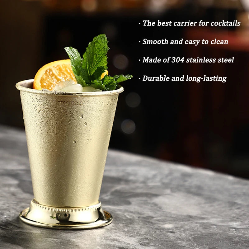 380ml Cocktail Mug Mint Julep Cups Stainless Steel Bar Martini Mojito Cocktail Beer Cup Mug Metal Beer Juice Glass Drinking Cups