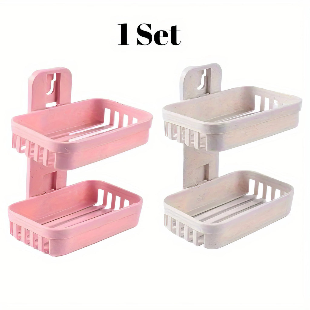 Double Layer Soap Dish with Drainage - Durable & Convenient Bathroom Organizer, Keeps Counter Dry, Easy to Clean