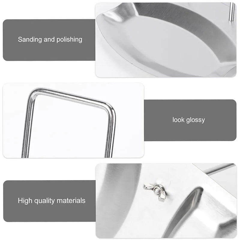 Stainless Steel Pot Lid Rack and Spoon Rest Holder Kitchen Tool for Organizing Cooking Utensils Sleek Silver Design for Countert