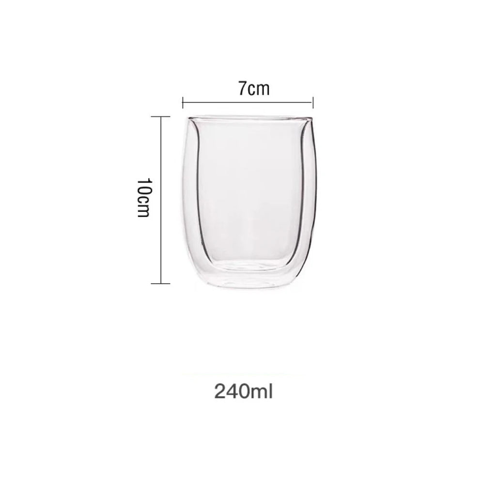 2/4pcs Glass Coffee Cup Set Double Walled Glass Mug Heat-resistant Milk Espresso Cup Cappuccino Mug Juice Tea Cup 240/300ML