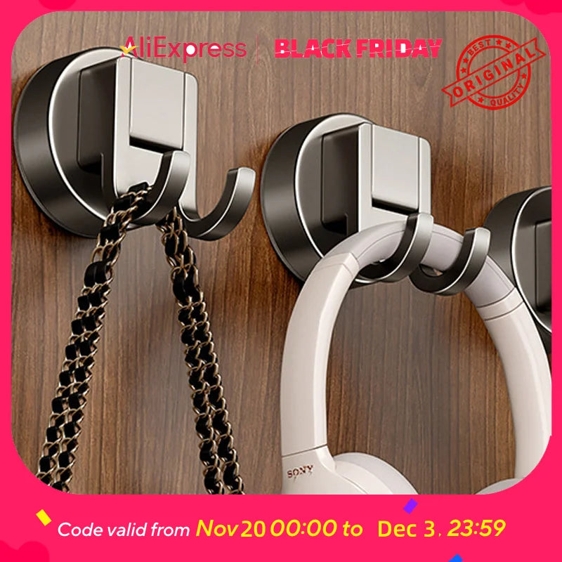 Suction Cup Hooks  - No-Drill Wall Hooks for Bathroom, Kitchen, Door, Tile, Glass, Holds 5lbs, Removable & Reusable (Clear