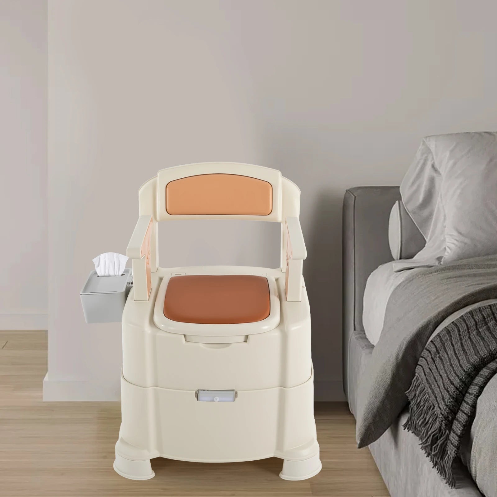 Toilet With Sensor Night Light,bedside Toilet With Maximum Load 200kg, Portable Toilet