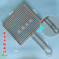 Folding Stainless Steel 304 Food Grade Square Strips Nonstick BBQ Net Mesh Barbecue Grill with Handle for Fish Wings Vegetable