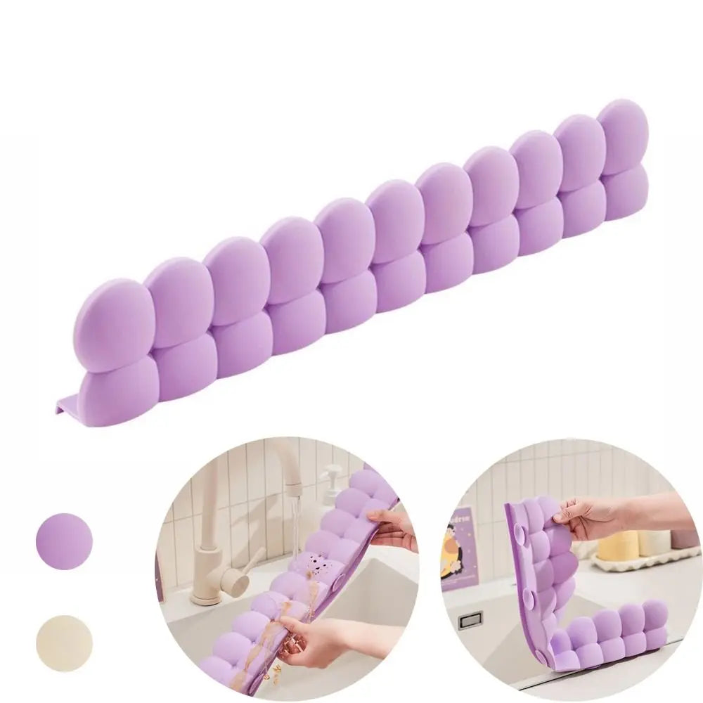 Silicone Sink Water Guard Suction Cup Heightened Sink Splash Baffle Splash-proof Stable Sink Water Retaining Strip Household