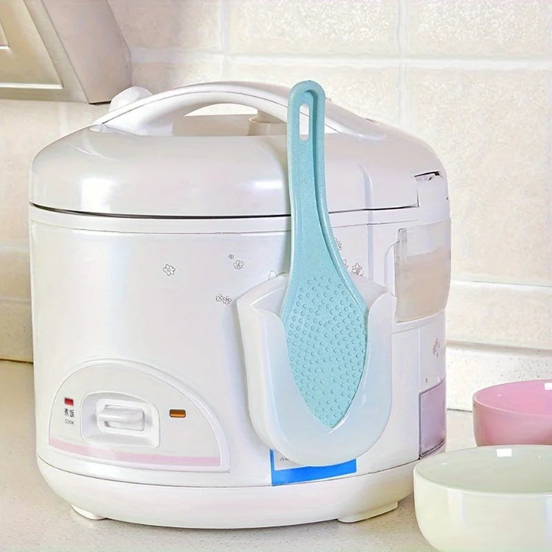 Kitchen Rice Spoon Storage Rack, Suction Cup Type Rice Cooker Rice Shovel Holder Hanging Rack,Creative Household Soup Spoon Rack