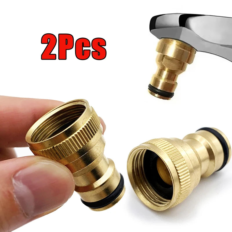 2Pcs Thread Connector Faucet Hose Tap Water Adapter Quick Connector Water Pipe Fittings Home Replacement Accessory