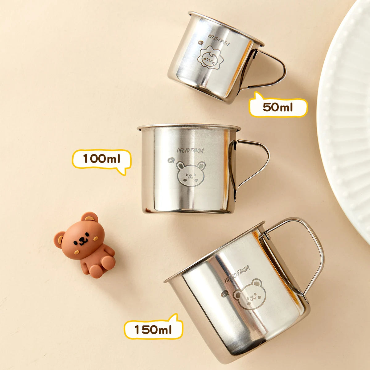 Mini 304 Stainless Steel Water Cup For Kids Durable Anti Scald Children Drinking Cup With Handle Milk Coffee Mug Drinkware N