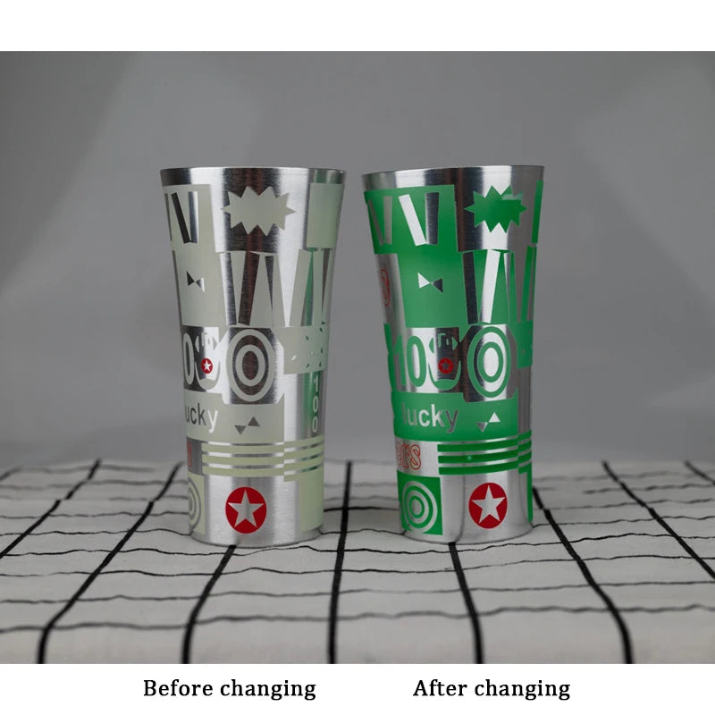 Color Changing Aluminum Cup Anti-fall Aluminum Beer Aluminum Cup Metal Cola Cold Drink Cold Drink Milk Juice Cup Water Bottle