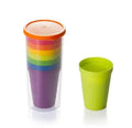 7pcs Rainbow Plastic Cups Set Reusable Water Mug Picnic Travel Trendy Funny Portable Rainbow Suit Cup Party Kids Drink Cup