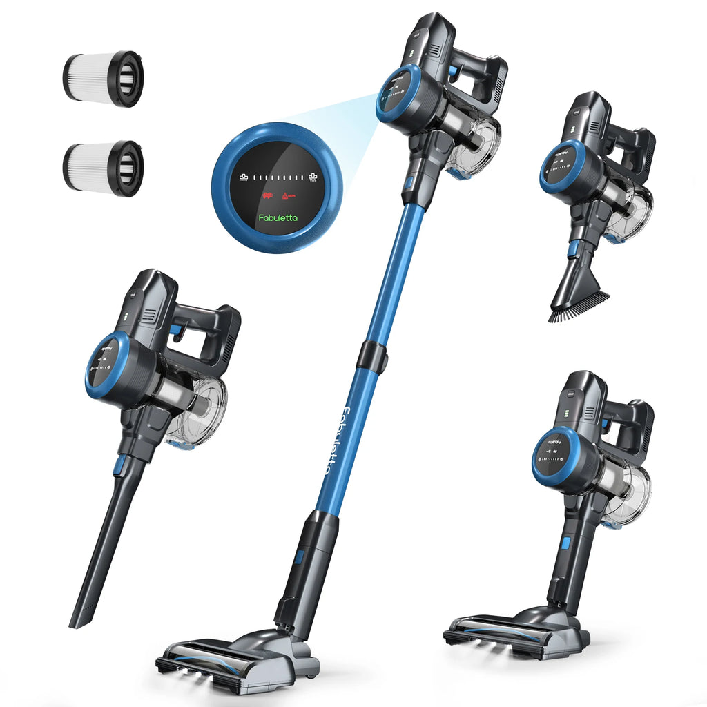 Fabuletta Cordless Vacuum Cleaner, 24Kpa Powerful Suction Stick Vacuum Cleaner With 250W Brushless Motor, LED Display