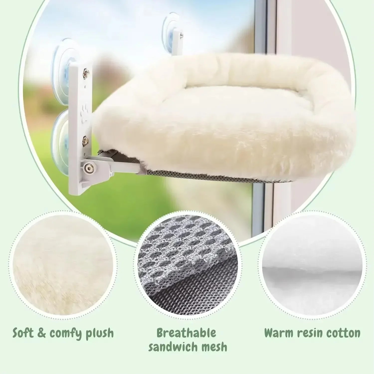 Cat Hammock Window Habitat Cat Sunbathing Glass Hanging Suction Cup Balcony Pet Nest Foldable Pet Bed Cat Supplies Accessories