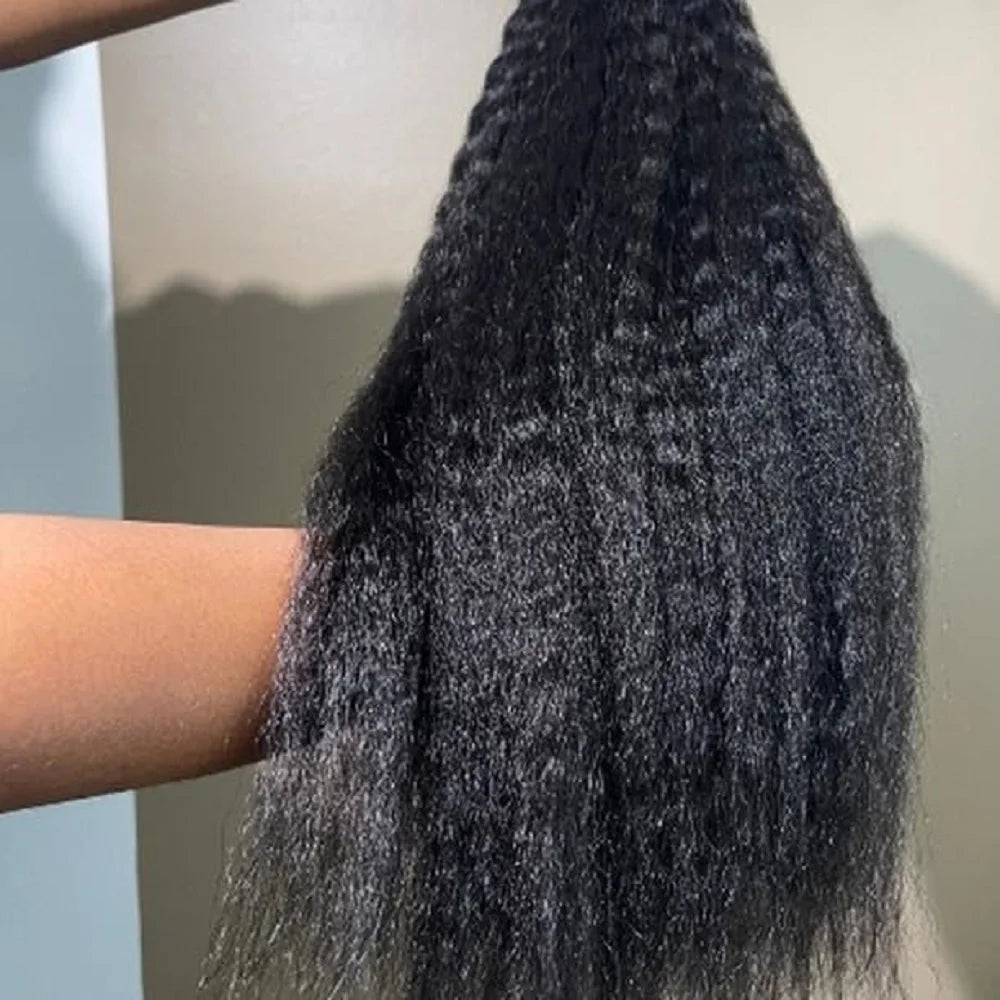 Kinky Straight Human Hair Extensions 100% Unprocessed Remy Hair Clip in Hair Extensions Real Human Hair for Women