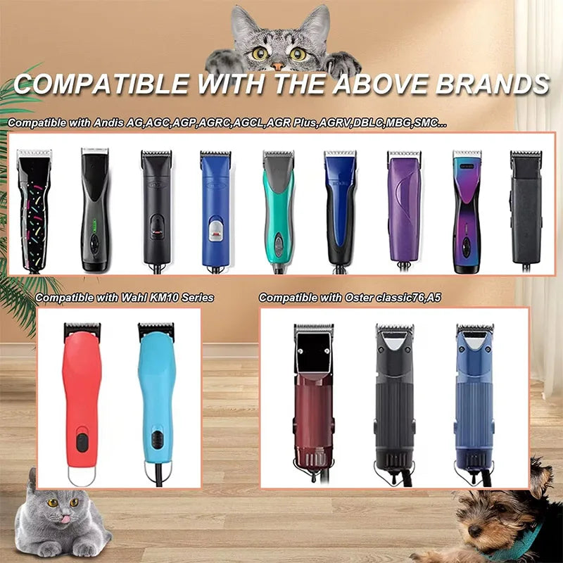 Detachable Pet Dog Grooming Clipper Ceramic Blade Compatible with Most Andis,Oster A5,Wahl KM10 Series Clippers