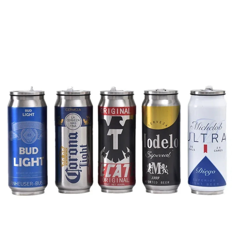 500ML 304 Stainless Steel Insulated Cup with Straw, Suitable for Cold Beer/drinks, Essential for Home Kitchen Tool