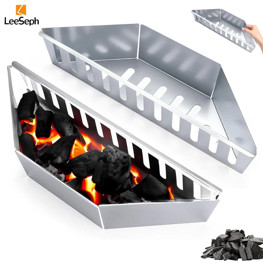 Leeseph Stainless Steel Charcoal Basket, BBQ Grilling Accessories for Grills and Kettles, Charcoal Grill Accessories