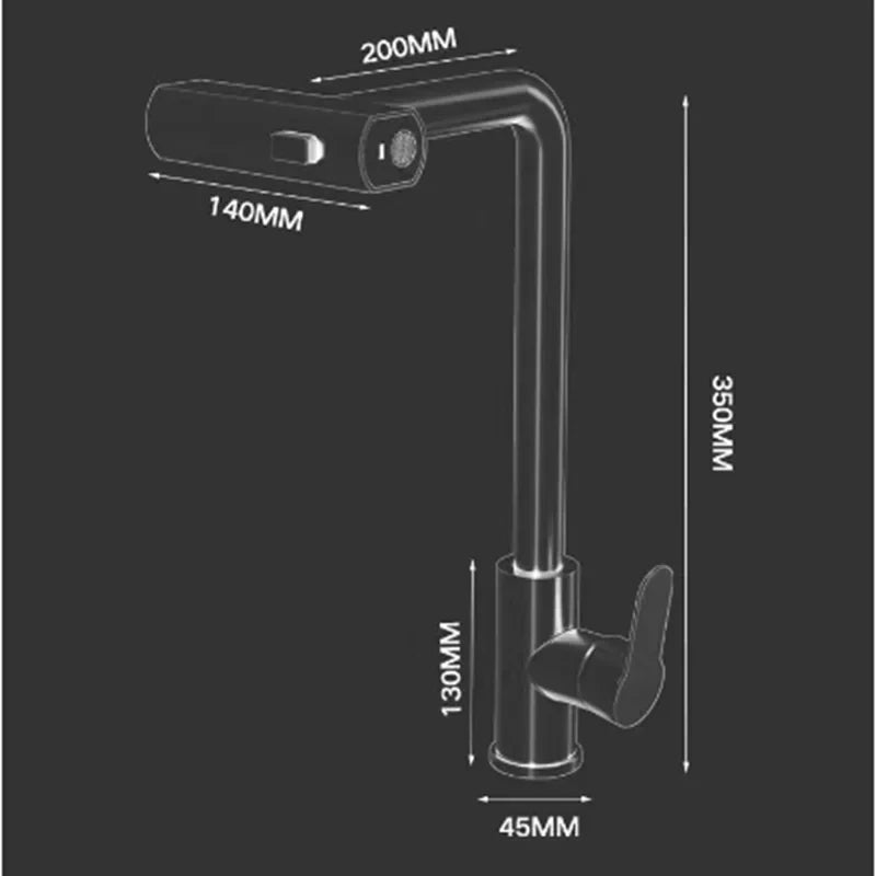 Waterfall kitchen faucet stainless steel 360° rotating waterfall flow nozzle hot and cold water sink mixer kitchen pull-out fauc