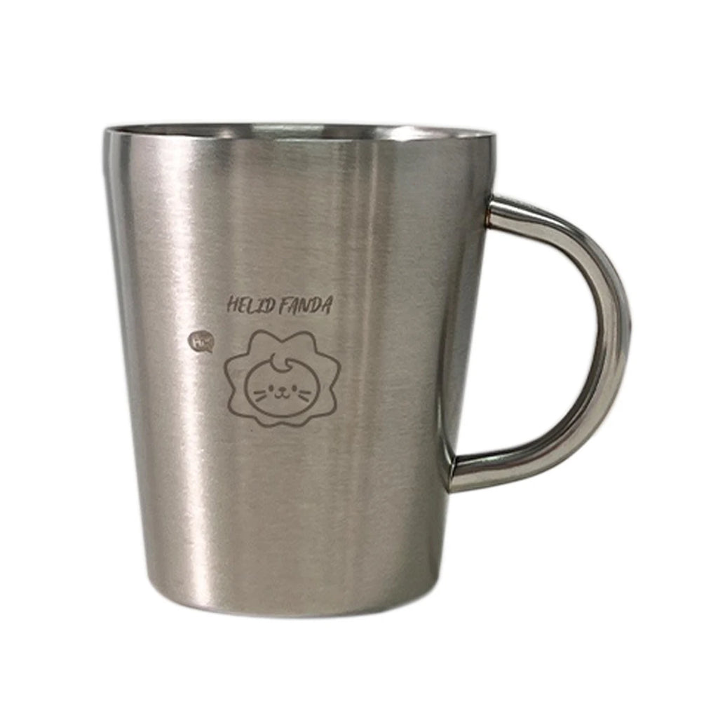WORTHBUY 304 Stainless Steel Water Mug With Handle Double Wall Anti Scalding Drinking Cup Children Milk Coffee Cup Drinkware  ﻿