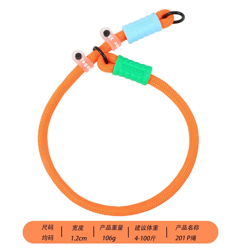Double-Headed Dog Leash One-to-Two Medium and Large Dog Collar Anti-Burst P Rope Diagonal Cross-Body Dog Walking Artifact Rope