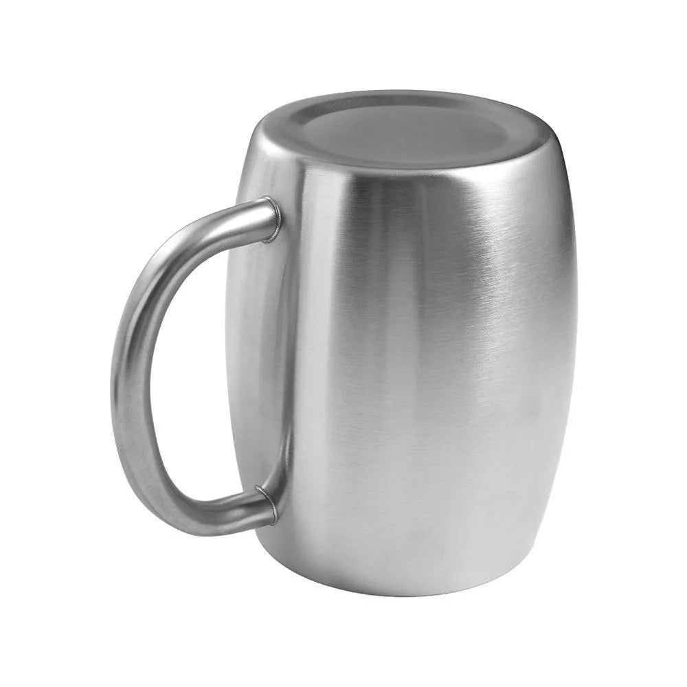 Portable Stainless Steel Beer Mug 420ml Double Wall Insulation Thermal Cup Light Weight Office Water Mug