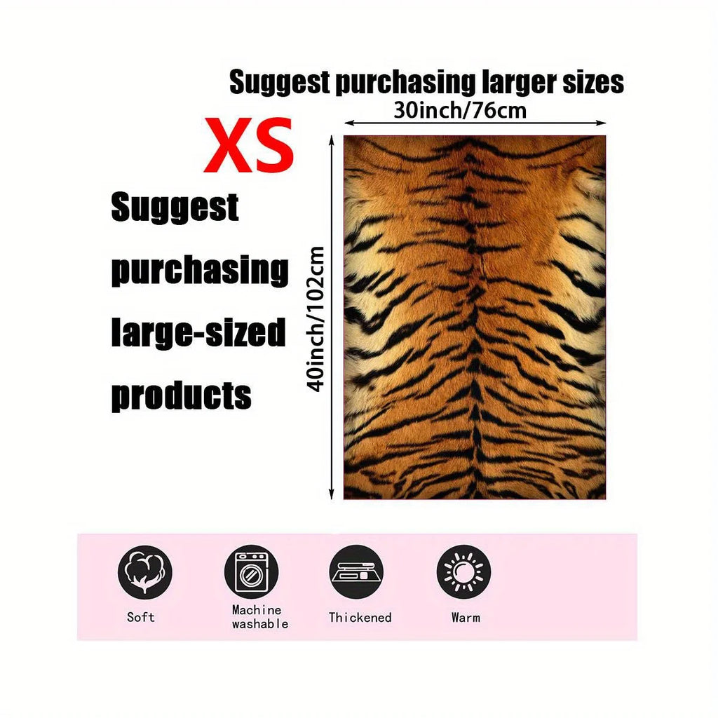 Wild Tiger: A Cozy, Luxurious Blanket with Realistic Tiger Fur Design, Perfect for Snuggling and Adding a Touch of Exotic Charm