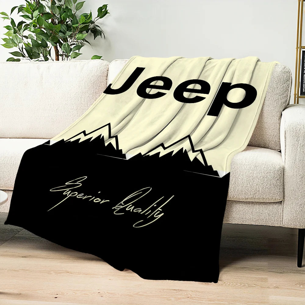 Fashion Logo Racing Cras J-Jeep Cool Blanket Plush Nap Sofa rug for Living Room Office Bedroom Birthday Home Travel Kid Gifts