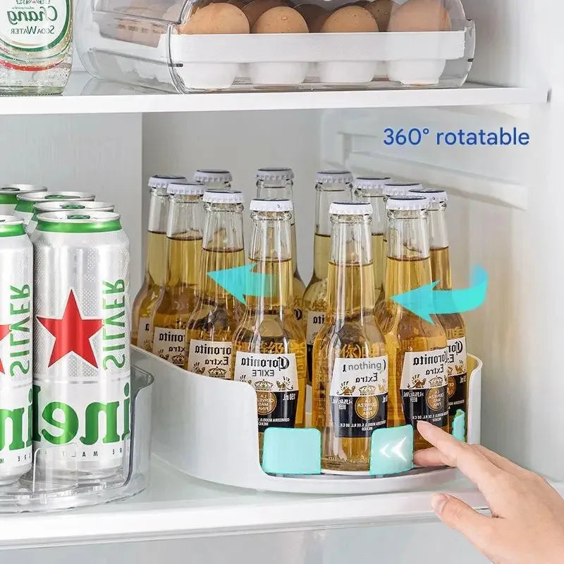 360 °   Rotating Tray Lazy Susan Fridge Organizer Turntable Storage Tray Clear Food Storage Organizer Spice Rack Cabinet Organiz