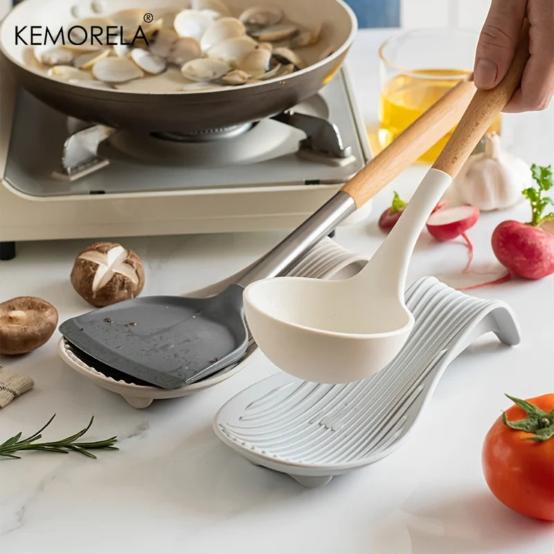 1PCS Silicone Spoon Rest Kitchen Tool Holder Pad with Non-Slip Heat Resistant Design for Cooking Utensils Organization of Ladles