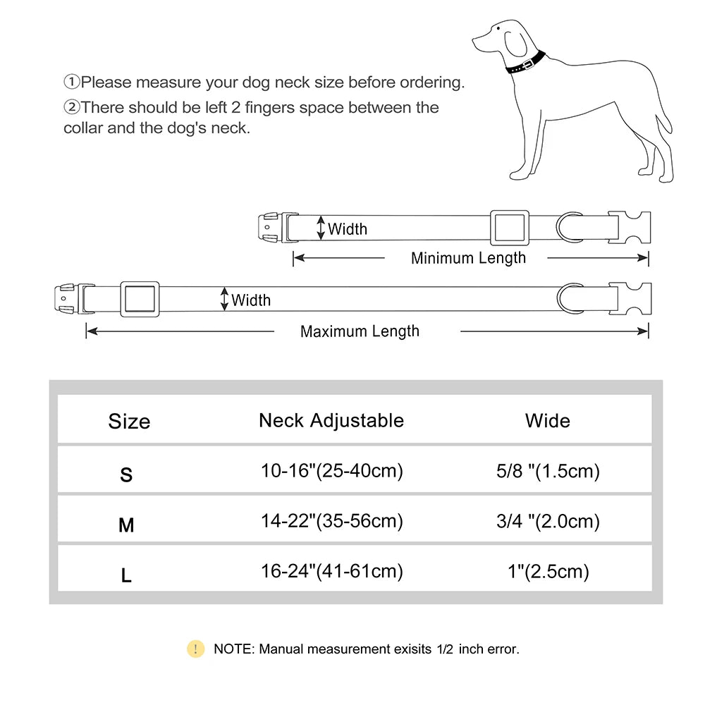 Personalized Nylon Dog Collar Free Engraving Dogs ID Collars With Name Buckle Metal Nameplate for Small Medium Large