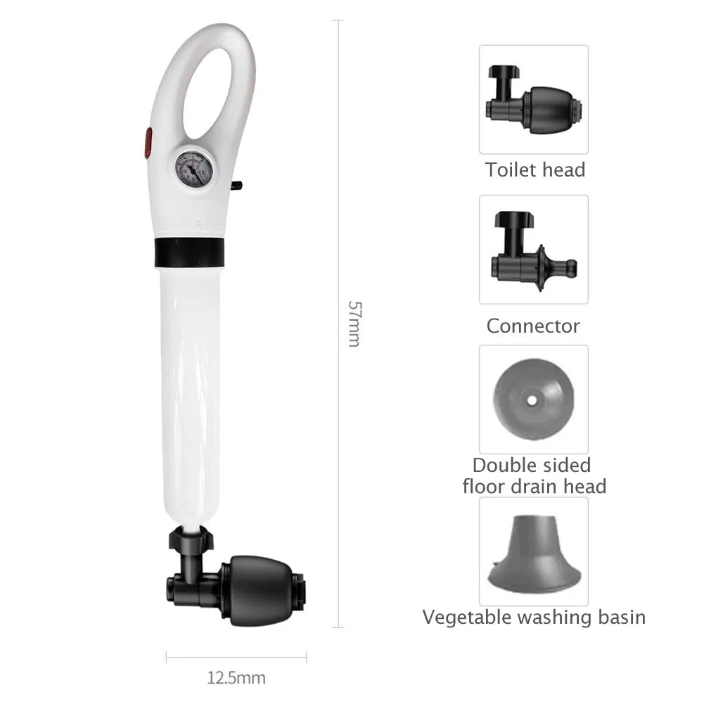 Drain Clog Remover Tool Manual Powerful Pneumatic Dredge Equipment Drain Unblocker for Kitchen Sink Toilet Bathroom Clogged Pipe