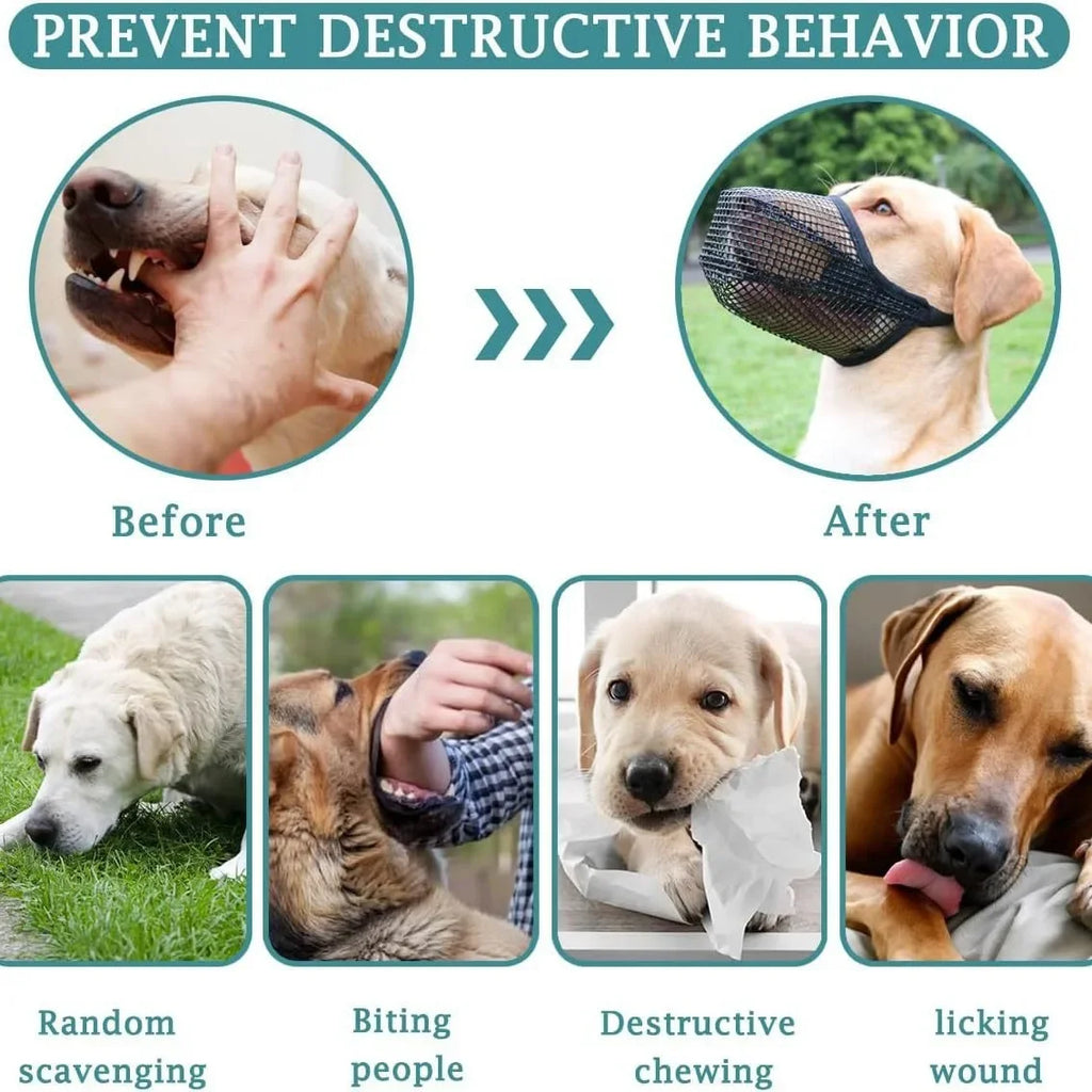 1pc Dog Mouth Cover Anti licking Anti biting Breathable Drinking water Adjustable Dog mouthpiece Dedicated Pet Mouth Cover