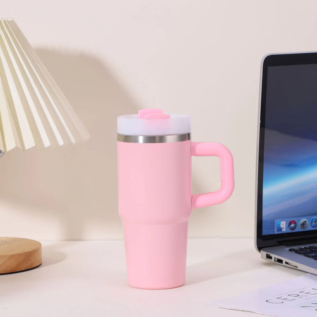 14oz Car Mug with Handle Double-layer Vacuum Coffee Cup Portable Sport Water Bottle 304 Stainless Steel Travel Thermal Cup