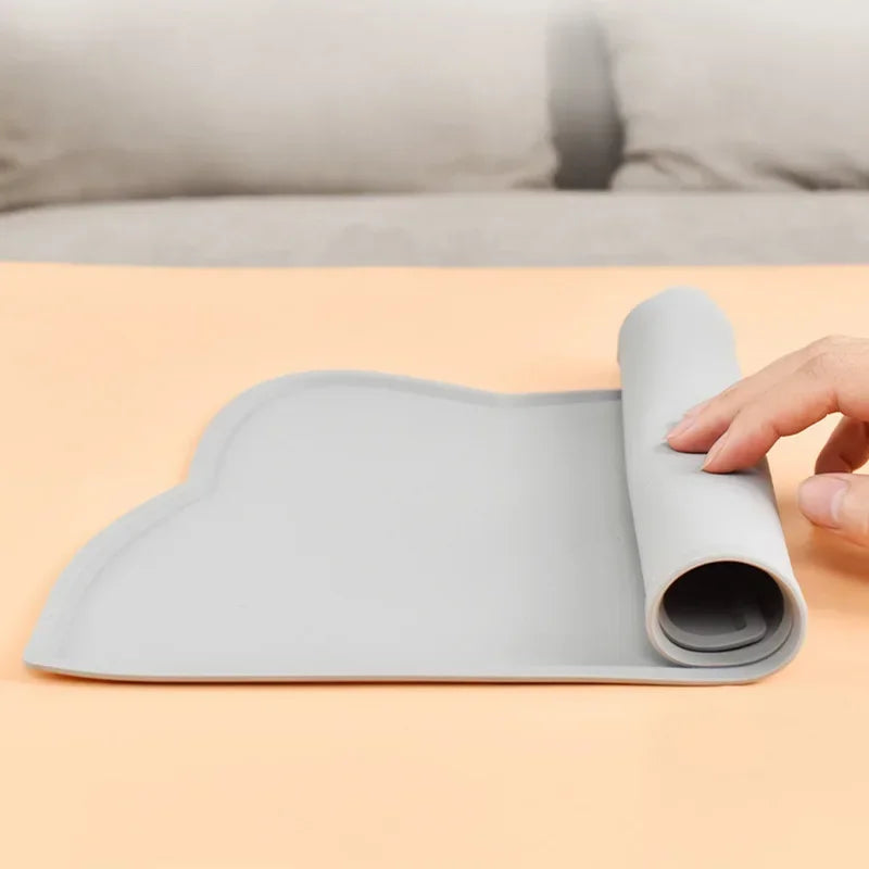 Food Grade Silicone Cat Mat, Anti-slip Waterproof Leak-proof Pad for Cats & Dogs, Easy to Clean Pet Bowl Mat