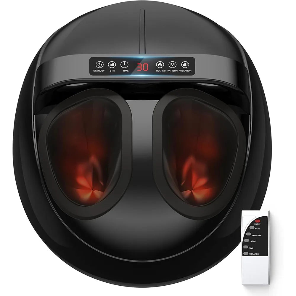 Shiatsu Foot Massager Fully Wrapped Massage Machine Air Compression 9 Levels 5 Modes Remote Control after Work Relaxation Spa