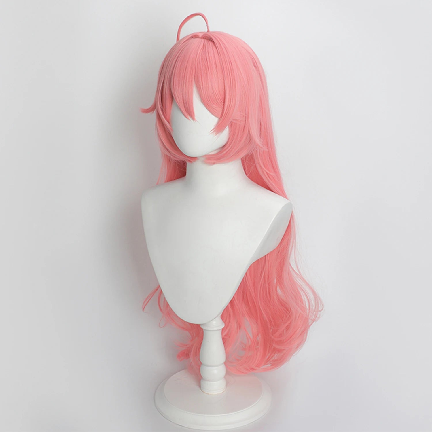 Anime Cosplay Wig Pink Long Curly Hair Heat Resistant Synthetic Wig for Game Character Cos Halloween Party