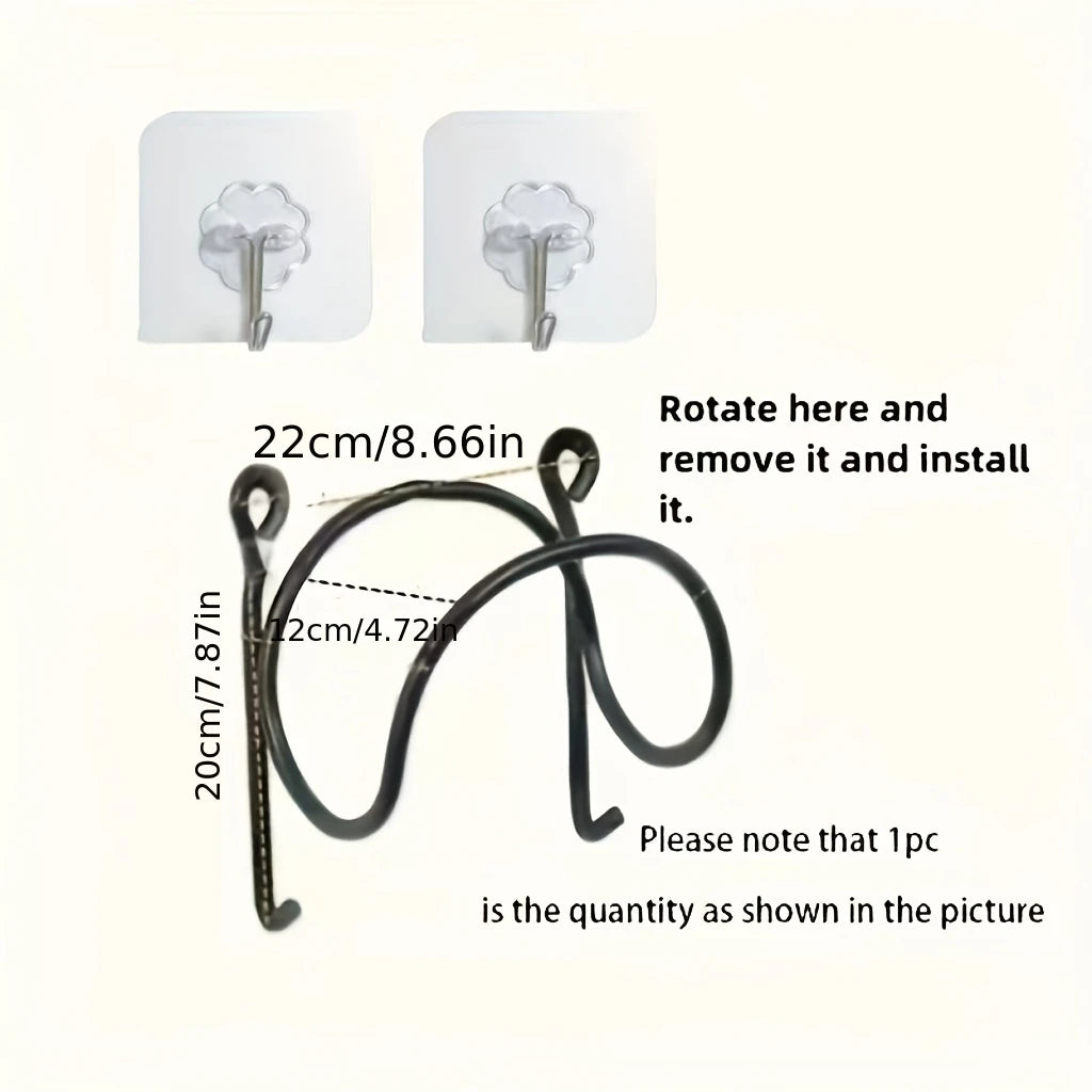 6-Piece Wrought Iron Towel Rack Wall-Mounted With Hooks Sturdy Easy Install Space-Saving For Bathroom Kitchen | 24-hour Shipping
