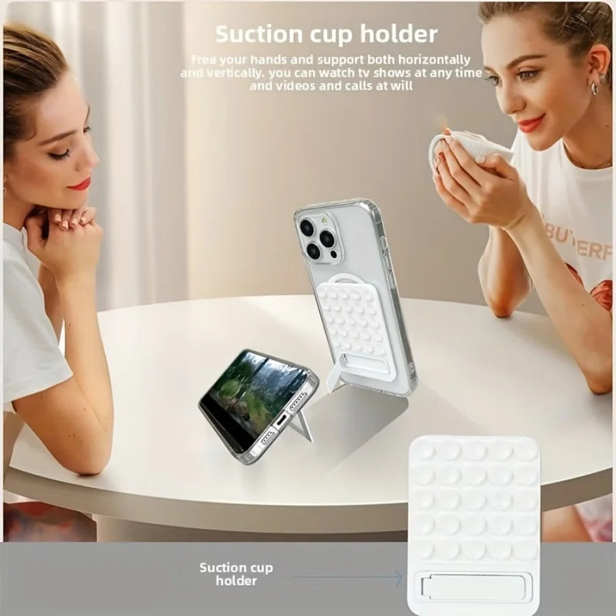 Multifunctional Phone Stand | Sturdy Metal Stand With Strong Silicone Suction Cup | Hands-free Multi-scene Phone Stand With Adhe