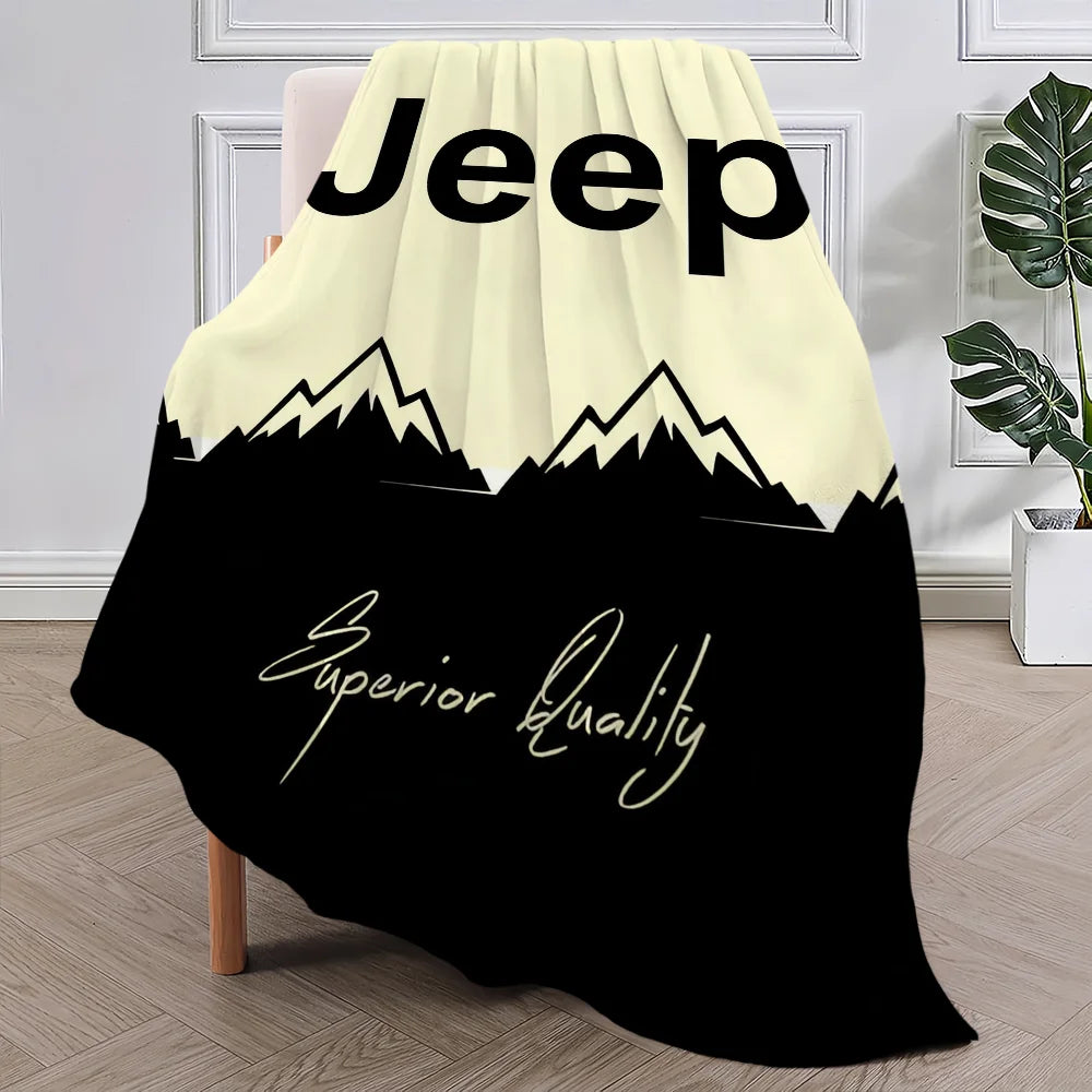 Fashion Logo Racing Cras J-Jeep Cool Blanket Plush Nap Sofa rug for Living Room Office Bedroom Birthday Home Travel Kid Gifts